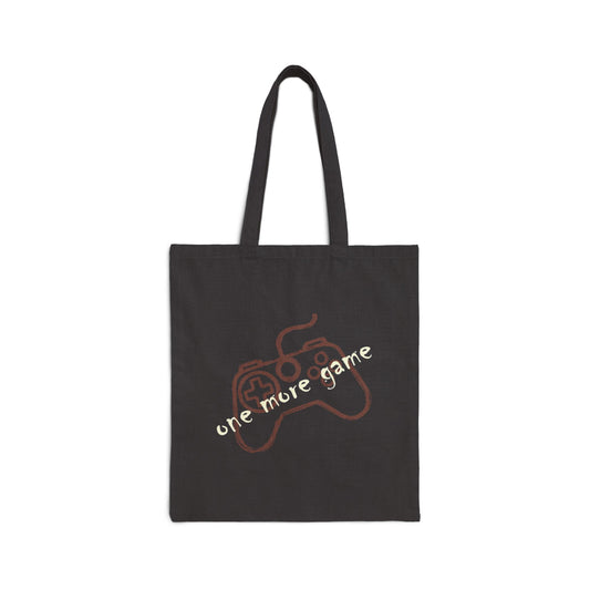 Gamer Canvas Tote — 'One More Game' Retro Controller Tote Bag