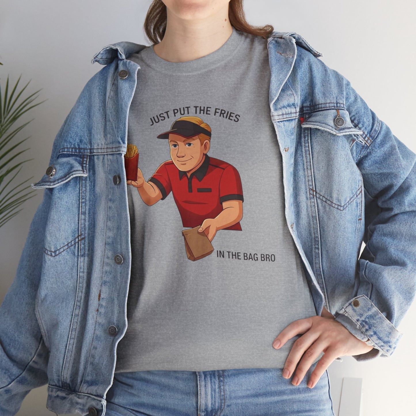 “Just Put the Fries in the Bag Bro” Collab Tee — Funny Fast Food Worker Tee