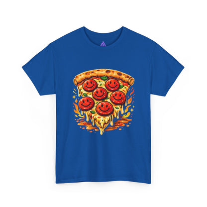 Pizza Smile Slice T-Shirt — Pepperoni Smiley Graphic Tee