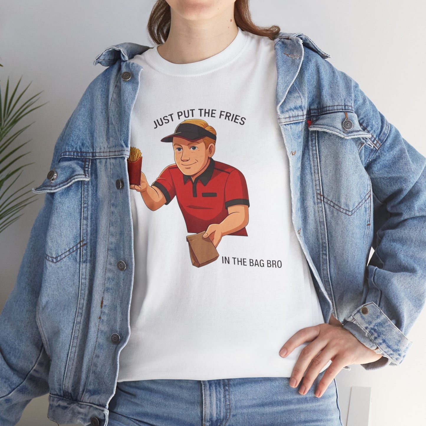 “Just Put the Fries in the Bag Bro” Collab Tee — Funny Fast Food Worker Tee