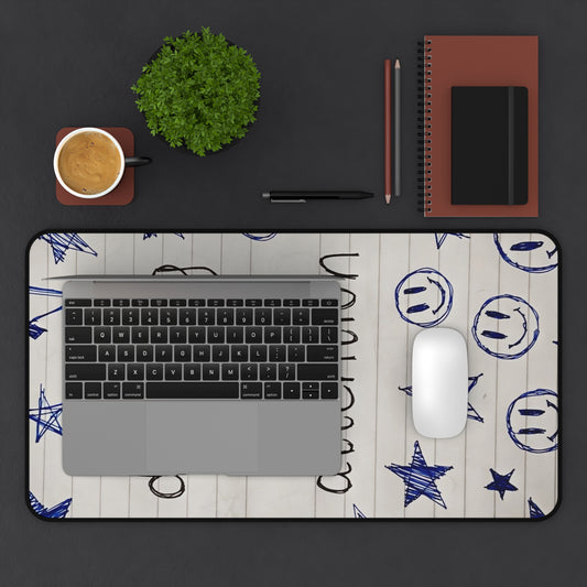Doodling > Paying Attention Desk Mat — Playful Notebook-Style Desk Pad for Students & Creatives