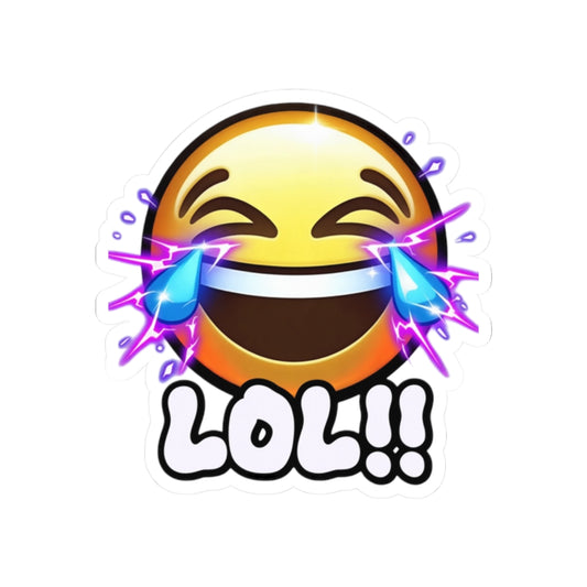 LOL Crying Emoji Sticker — Funny Laptop & Water Bottle Decal