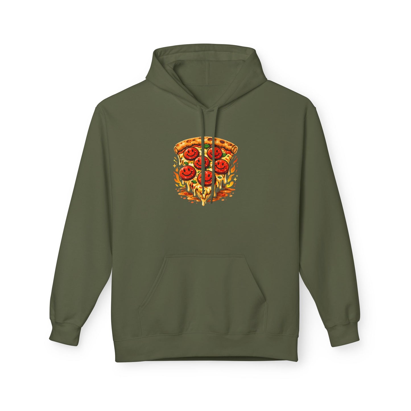 Pizza Slice Hoodie — Cute Smiling Pepperoni Pizza Graphic Pullover