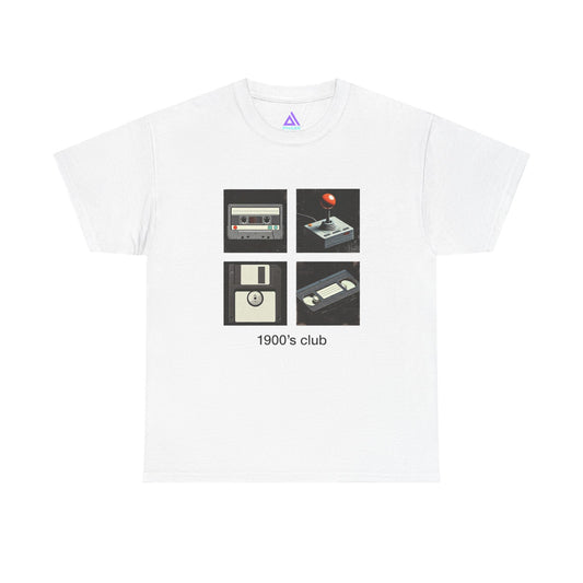 Retro Tech T-Shirt — "1900's Club" Vintage Gaming & Media Icons Tee