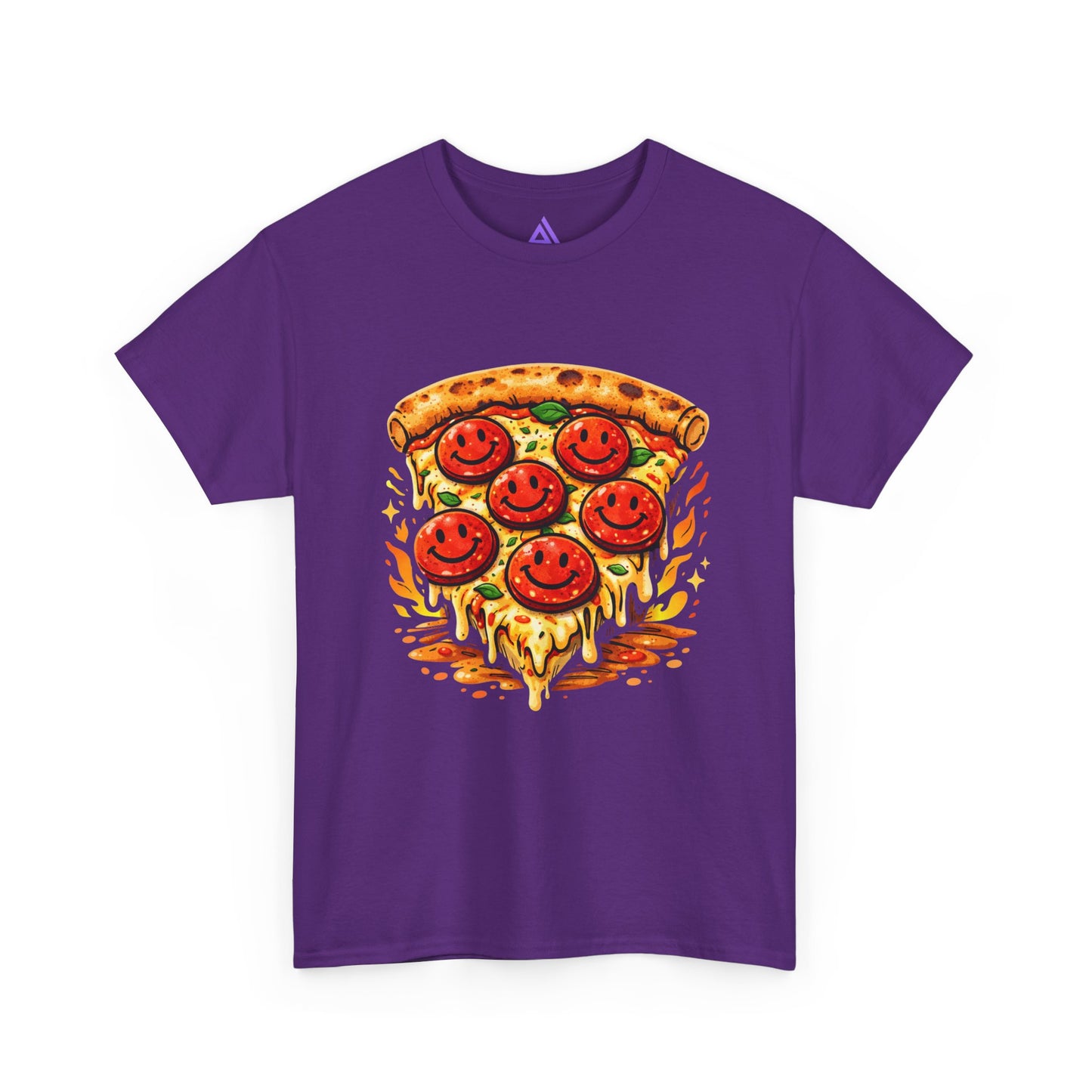 Pizza Smile Slice T-Shirt — Pepperoni Smiley Graphic Tee