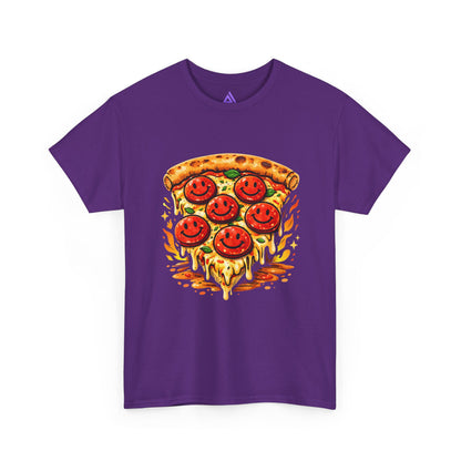 Pizza Smile Slice T-Shirt — Pepperoni Smiley Graphic Tee