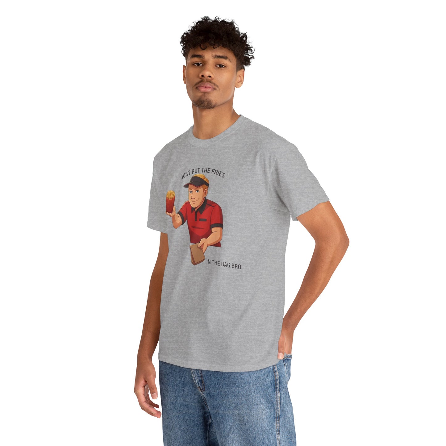 “Just Put the Fries in the Bag Bro” Collab Tee — Funny Fast Food Worker Tee