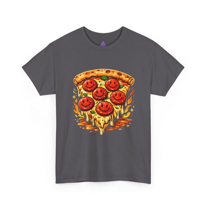 Pizza Smile Slice T-Shirt — Pepperoni Smiley Graphic Tee