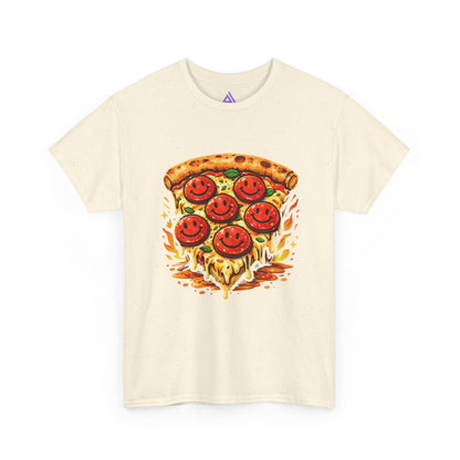 Pizza Smile Slice T-Shirt — Pepperoni Smiley Graphic Tee