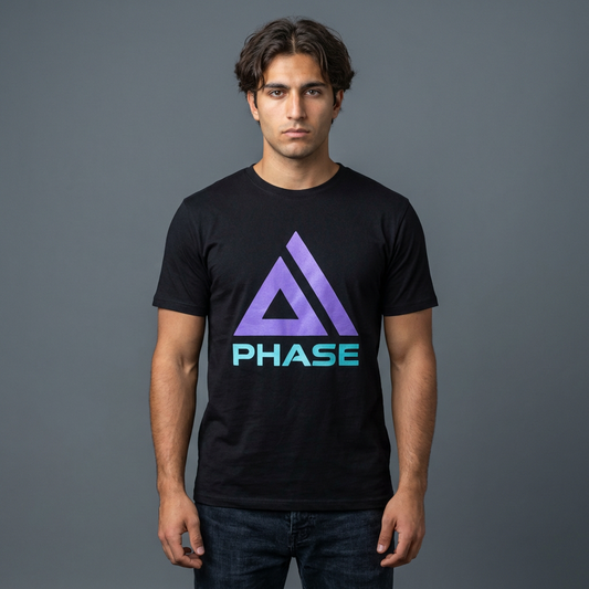 Phase 1 Tee — Retro Neon Triangle Graphic Tee