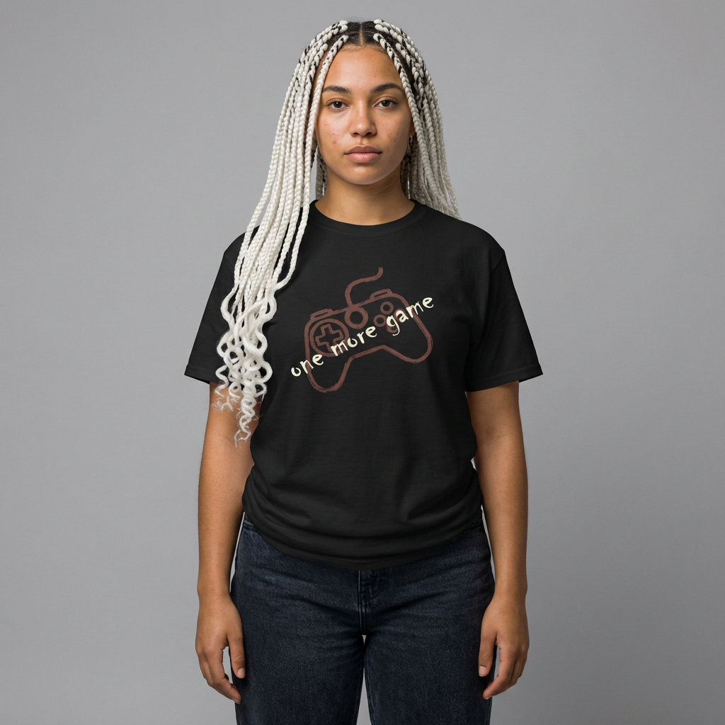 Y2K Gaming Tee — "One More Game" Controller Graphic T‑Shirt