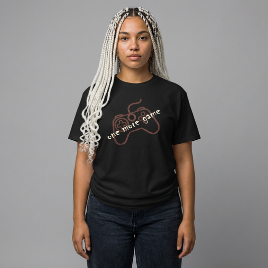 Y2K Gaming Tee — "One More Game" Controller Graphic T‑Shirt