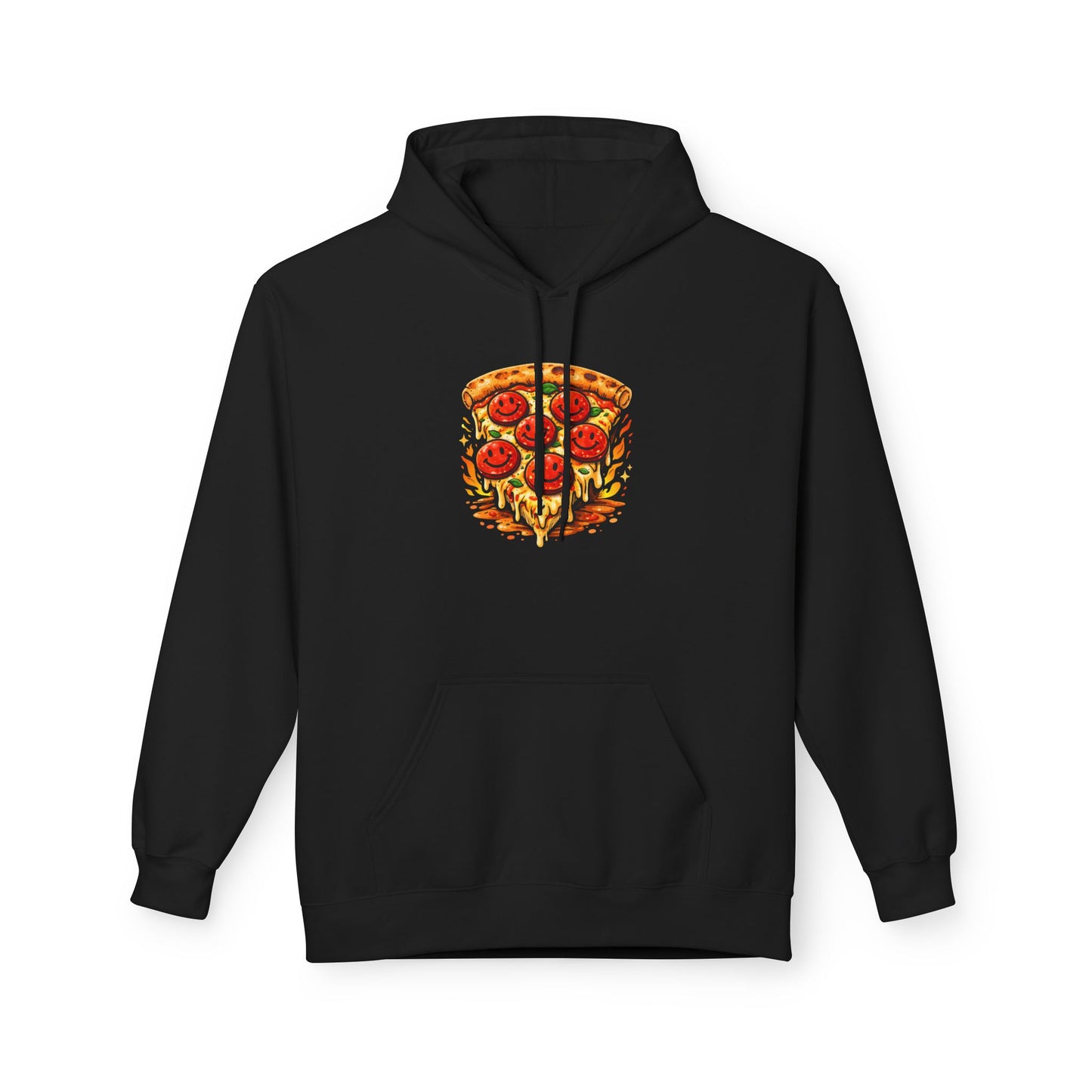 Pizza Slice Hoodie — Cute Smiling Pepperoni Pizza Graphic Pullover