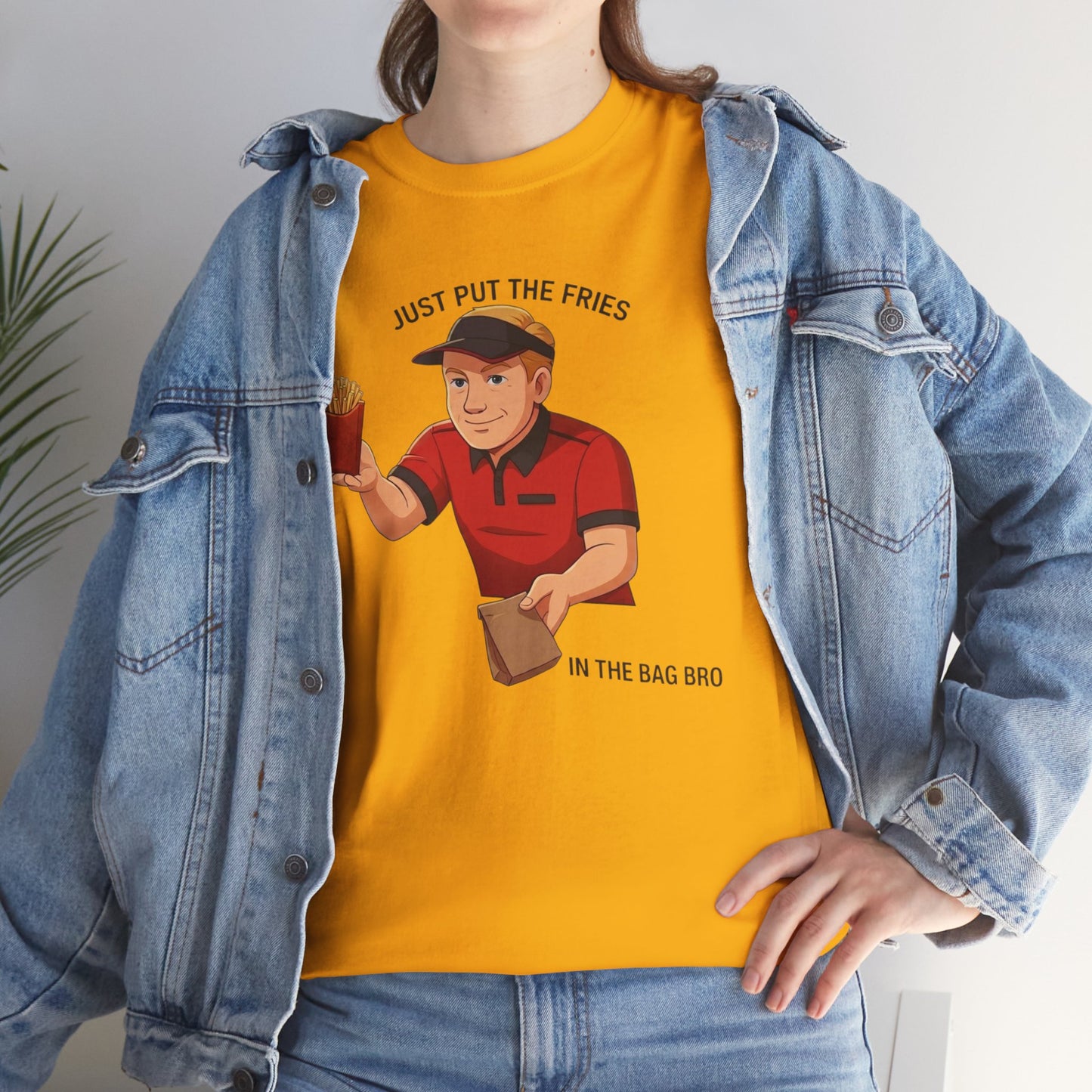 “Just Put the Fries in the Bag Bro” Collab Tee — Funny Fast Food Worker Tee