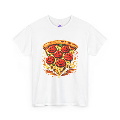 Pizza Smile Slice T-Shirt — Pepperoni Smiley Graphic Tee