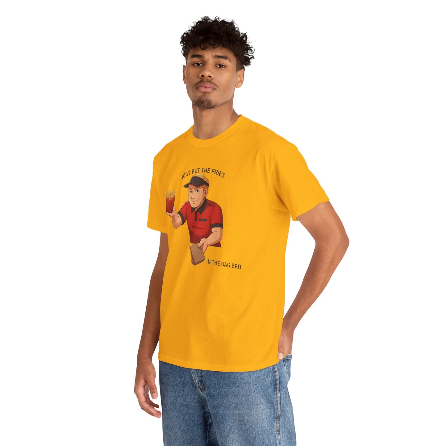 “Just Put the Fries in the Bag Bro” Collab Tee — Funny Fast Food Worker Tee