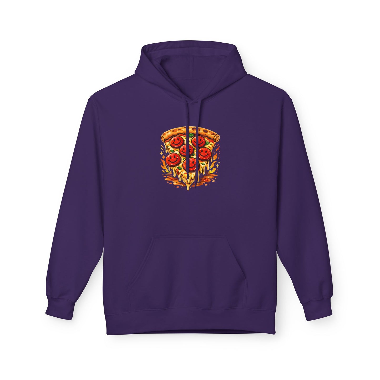 Pizza Slice Hoodie — Cute Smiling Pepperoni Pizza Graphic Pullover