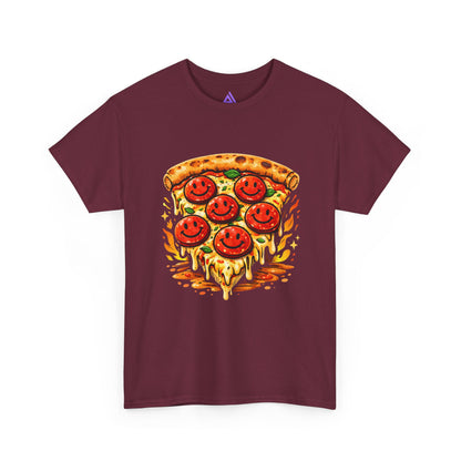 Pizza Smile Slice T-Shirt — Pepperoni Smiley Graphic Tee