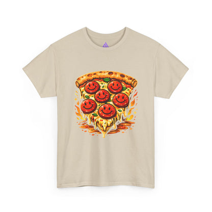 Pizza Smile Slice T-Shirt — Pepperoni Smiley Graphic Tee