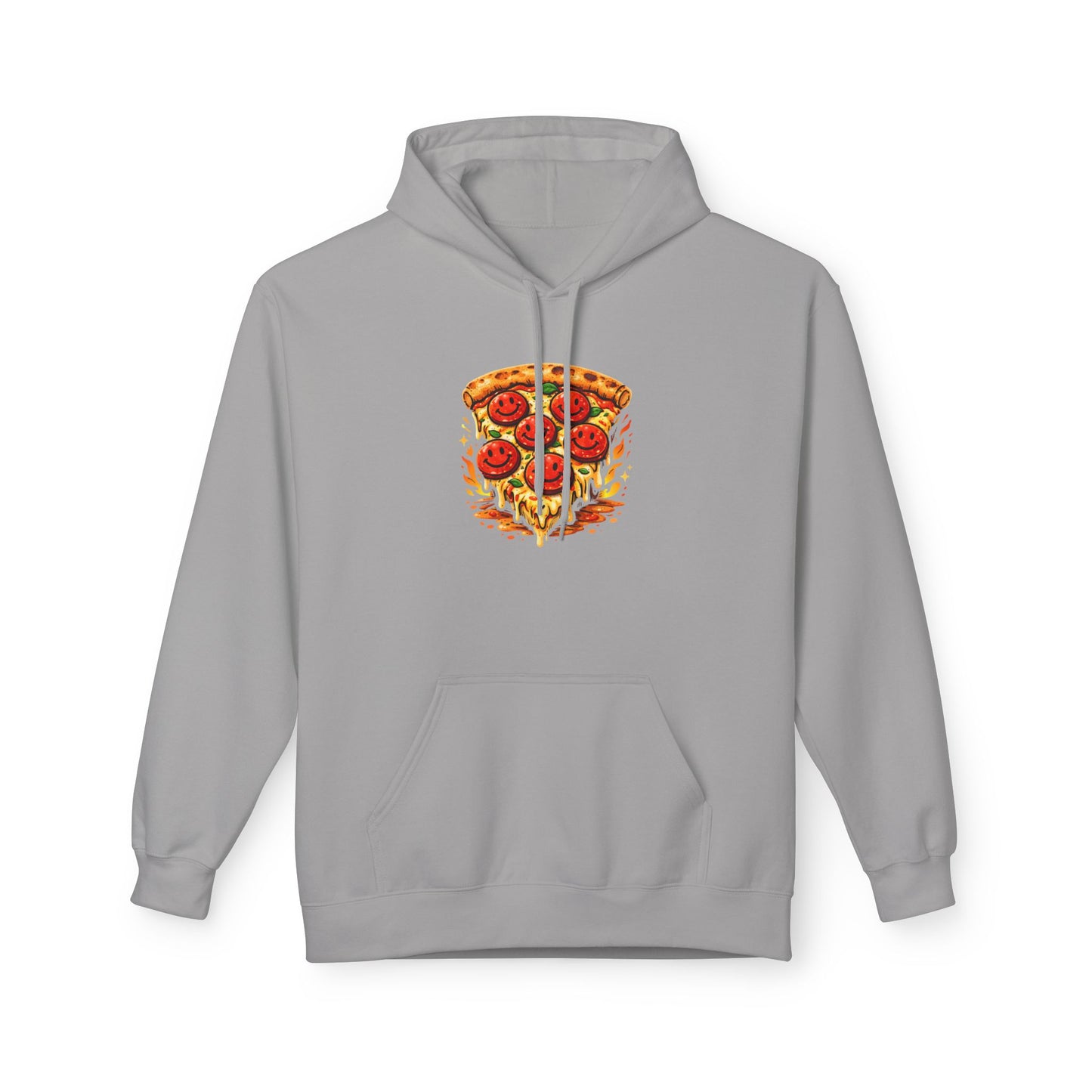 Pizza Slice Hoodie — Cute Smiling Pepperoni Pizza Graphic Pullover