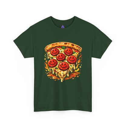 Pizza Smile Slice T-Shirt — Pepperoni Smiley Graphic Tee