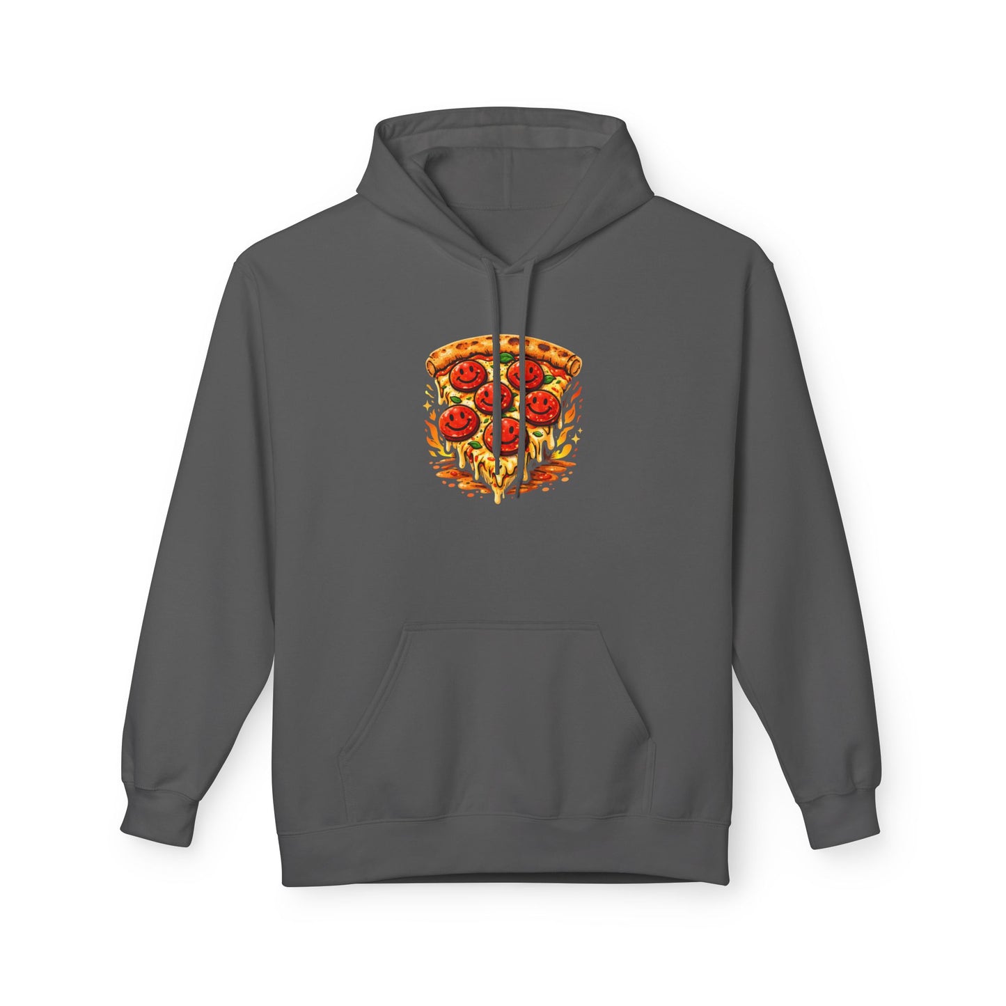 Pizza Slice Hoodie — Cute Smiling Pepperoni Pizza Graphic Pullover