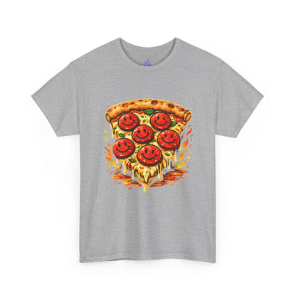 Pizza Smile Slice T-Shirt — Pepperoni Smiley Graphic Tee