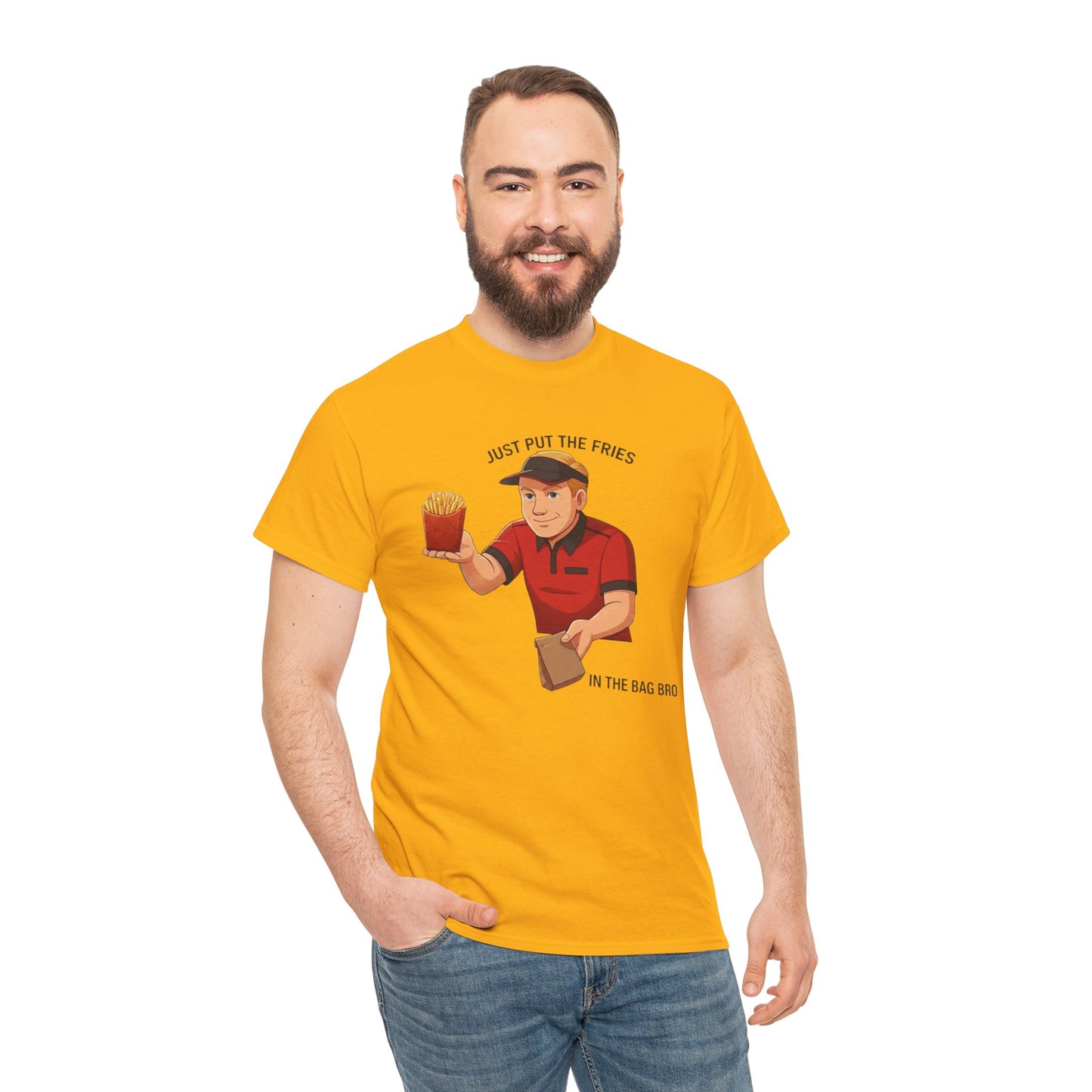 “Just Put the Fries in the Bag Bro” Collab Tee — Funny Fast Food Worker Tee